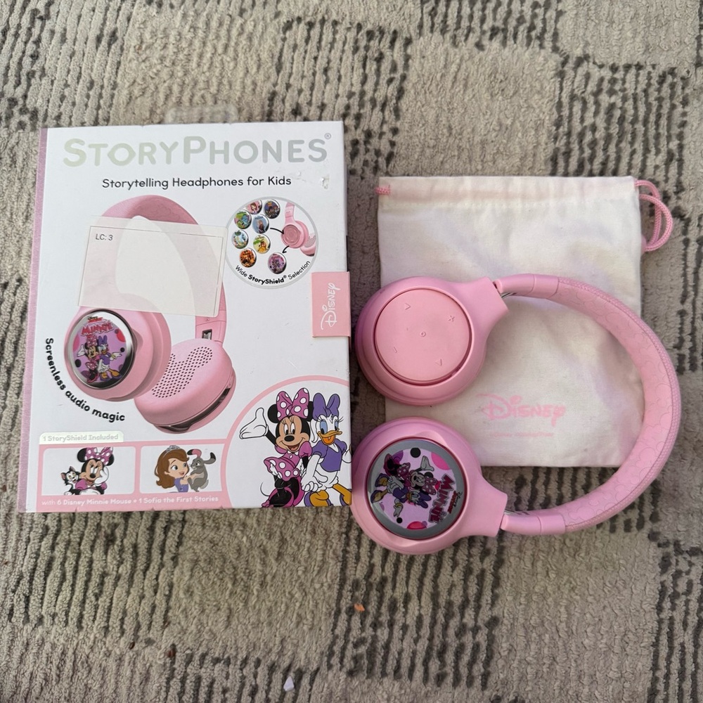 Disney StoryPhones Pink Kids Headphones with Minnie Mouse StoryShield